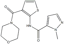 2-methyl-N-[3-(morpholine-4-carbonyl)thiophen-2-yl]pyrazole-3-carboxamide Struktur