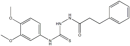 1-(3,4-dimethoxyphenyl)-3-(3-phenylpropanoylamino)thiourea Struktur