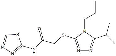 2-[(5-propan-2-yl-4-propyl-1,2,4-triazol-3-yl)sulfanyl]-N-(1,3,4-thiadiazol-2-yl)acetamide Struktur