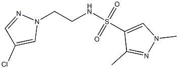 N-[2-(4-chloropyrazol-1-yl)ethyl]-1,3-dimethylpyrazole-4-sulfonamide Struktur