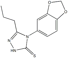 4-(1,3-benzodioxol-5-yl)-3-propyl-1H-1,2,4-triazole-5-thione Struktur