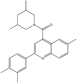 [2-(3,4-dimethylphenyl)-6-methylquinolin-4-yl]-(3,5-dimethylpiperidin-1-yl)methanone Struktur