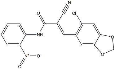 (E)-3-(6-chloro-1,3-benzodioxol-5-yl)-2-cyano-N-(2-nitrophenyl)prop-2-enamide Struktur