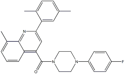 [2-(2,5-dimethylphenyl)-8-methylquinolin-4-yl]-[4-(4-fluorophenyl)piperazin-1-yl]methanone Struktur