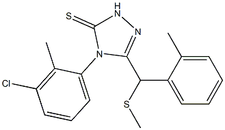 4-(3-chloro-2-methylphenyl)-3-[(2-methylphenyl)methylsulfanylmethyl]-1H-1,2,4-triazole-5-thione Struktur