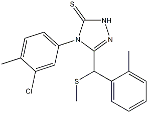 4-(3-chloro-4-methylphenyl)-3-[(2-methylphenyl)methylsulfanylmethyl]-1H-1,2,4-triazole-5-thione Struktur