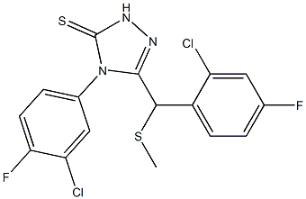 4-(3-chloro-4-fluorophenyl)-3-[(2-chloro-4-fluorophenyl)methylsulfanylmethyl]-1H-1,2,4-triazole-5-thione Struktur