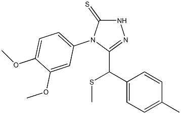 4-(3,4-dimethoxyphenyl)-3-[(4-methylphenyl)methylsulfanylmethyl]-1H-1,2,4-triazole-5-thione Struktur