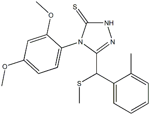 4-(2,4-dimethoxyphenyl)-3-[(2-methylphenyl)methylsulfanylmethyl]-1H-1,2,4-triazole-5-thione Struktur