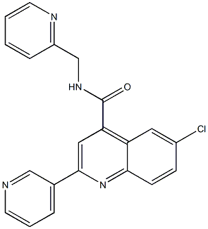 6-chloro-2-pyridin-3-yl-N-(pyridin-2-ylmethyl)quinoline-4-carboxamide Struktur