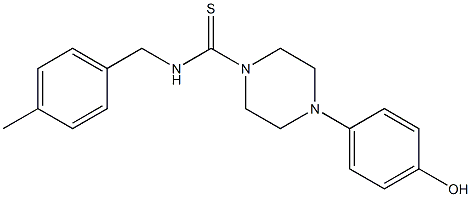 4-(4-hydroxyphenyl)-N-[(4-methylphenyl)methyl]piperazine-1-carbothioamide Struktur