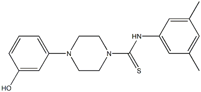 N-(3,5-dimethylphenyl)-4-(3-hydroxyphenyl)piperazine-1-carbothioamide Struktur