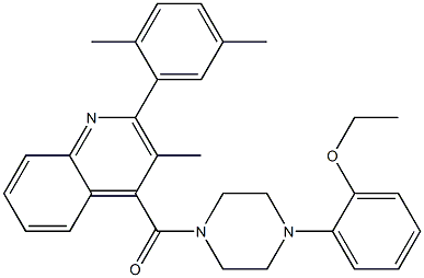 [2-(2,5-dimethylphenyl)-3-methylquinolin-4-yl]-[4-(2-ethoxyphenyl)piperazin-1-yl]methanone Struktur