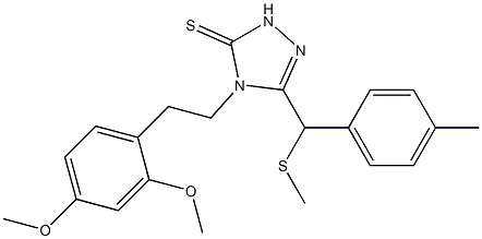 4-[2-(2,4-dimethoxyphenyl)ethyl]-3-[(4-methylphenyl)methylsulfanylmethyl]-1H-1,2,4-triazole-5-thione Struktur