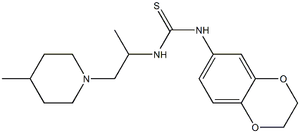 1-(2,3-dihydro-1,4-benzodioxin-6-yl)-3-[1-(4-methylpiperidin-1-yl)propan-2-yl]thiourea Struktur