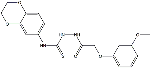 1-(2,3-dihydro-1,4-benzodioxin-6-yl)-3-[[2-(3-methoxyphenoxy)acetyl]amino]thiourea Struktur