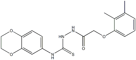 1-(2,3-dihydro-1,4-benzodioxin-6-yl)-3-[[2-(2,3-dimethylphenoxy)acetyl]amino]thiourea Struktur