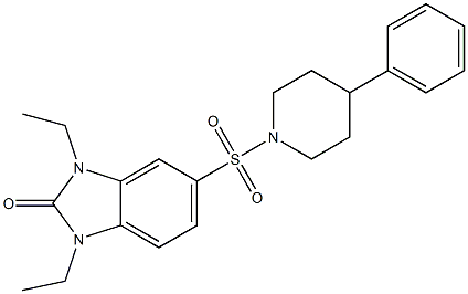 1,3-diethyl-5-(4-phenylpiperidin-1-yl)sulfonylbenzimidazol-2-one Struktur