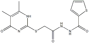 N'-[2-[(5,6-dimethyl-4-oxo-1H-pyrimidin-2-yl)sulfanyl]acetyl]thiophene-2-carbohydrazide Struktur