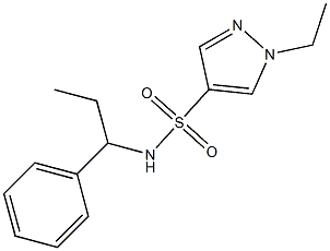 1-ethyl-N-(1-phenylpropyl)pyrazole-4-sulfonamide Struktur