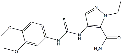 4-[(3,4-dimethoxyphenyl)carbamothioylamino]-2-ethylpyrazole-3-carboxamide Struktur