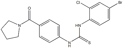 1-(4-bromo-2-chlorophenyl)-3-[4-(pyrrolidine-1-carbonyl)phenyl]thiourea Struktur