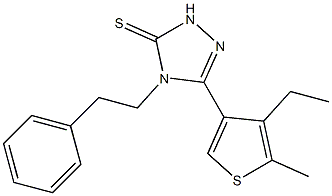 3-(4-ethyl-5-methylthiophen-3-yl)-4-(2-phenylethyl)-1H-1,2,4-triazole-5-thione Struktur