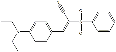 (E)-2-(benzenesulfonyl)-3-[4-(diethylamino)phenyl]prop-2-enenitrile Struktur