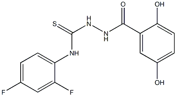 1-(2,4-difluorophenyl)-3-[(2,5-dihydroxybenzoyl)amino]thiourea Struktur