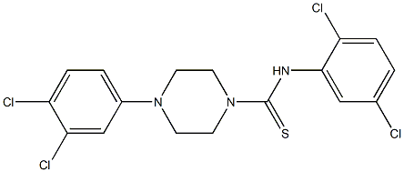 N-(2,5-dichlorophenyl)-4-(3,4-dichlorophenyl)piperazine-1-carbothioamide Struktur