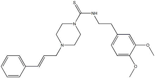 N-[2-(3,4-dimethoxyphenyl)ethyl]-4-[(E)-3-phenylprop-2-enyl]piperazine-1-carbothioamide Struktur