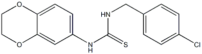 1-[(4-chlorophenyl)methyl]-3-(2,3-dihydro-1,4-benzodioxin-6-yl)thiourea Struktur