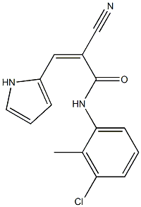 (Z)-N-(3-chloro-2-methylphenyl)-2-cyano-3-(1H-pyrrol-2-yl)prop-2-enamide Struktur