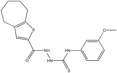 1-(3-methoxyphenyl)-3-(5,6,7,8-tetrahydro-4H-cyclohepta[b]thiophene-2-carbonylamino)thiourea Struktur