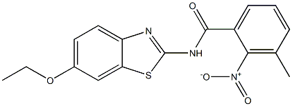 N-(6-ethoxy-1,3-benzothiazol-2-yl)-3-methyl-2-nitrobenzamide Struktur