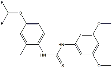 1-[4-(difluoromethoxy)-2-methylphenyl]-3-(3,5-dimethoxyphenyl)thiourea Struktur