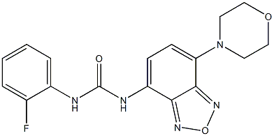 1-(2-fluorophenyl)-3-(4-morpholin-4-yl-2,1,3-benzoxadiazol-7-yl)urea Struktur