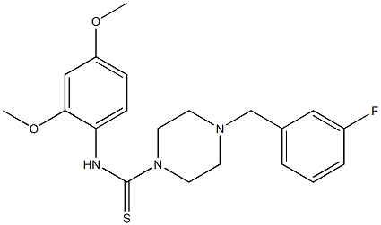 N-(2,4-dimethoxyphenyl)-4-[(3-fluorophenyl)methyl]piperazine-1-carbothioamide Struktur