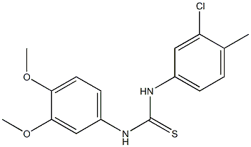 1-(3-chloro-4-methylphenyl)-3-(3,4-dimethoxyphenyl)thiourea Struktur