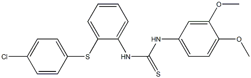 1-[2-(4-chlorophenyl)sulfanylphenyl]-3-(3,4-dimethoxyphenyl)thiourea Struktur