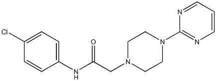 N-(4-chlorophenyl)-2-(4-pyrimidin-2-ylpiperazin-1-yl)acetamide Struktur