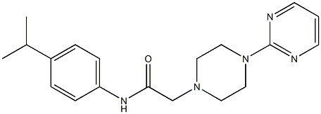 N-(4-propan-2-ylphenyl)-2-(4-pyrimidin-2-ylpiperazin-1-yl)acetamide Struktur