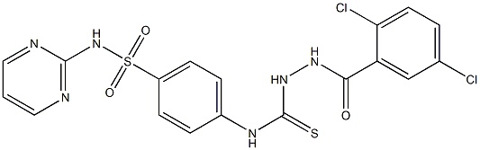 1-[(2,5-dichlorobenzoyl)amino]-3-[4-(pyrimidin-2-ylsulfamoyl)phenyl]thiourea Struktur