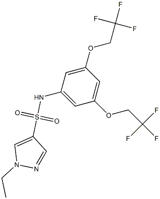 N-[3,5-bis(2,2,2-trifluoroethoxy)phenyl]-1-ethylpyrazole-4-sulfonamide Struktur