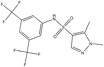 N-[3,5-bis(trifluoromethyl)phenyl]-1,5-dimethylpyrazole-4-sulfonamide Struktur