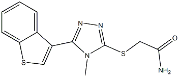 2-[[5-(1-benzothiophen-3-yl)-4-methyl-1,2,4-triazol-3-yl]sulfanyl]acetamide Struktur