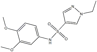 N-(3,4-dimethoxyphenyl)-1-ethylpyrazole-4-sulfonamide Struktur