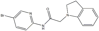 N-(5-bromopyridin-2-yl)-2-(2,3-dihydroindol-1-yl)acetamide Struktur