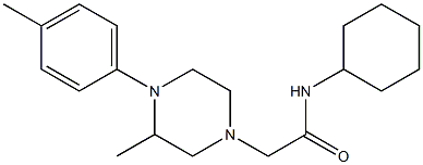 N-cyclohexyl-2-[3-methyl-4-(4-methylphenyl)piperazin-1-yl]acetamide Struktur