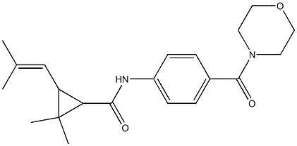 2,2-dimethyl-3-(2-methylprop-1-enyl)-N-[4-(morpholine-4-carbonyl)phenyl]cyclopropane-1-carboxamide Struktur